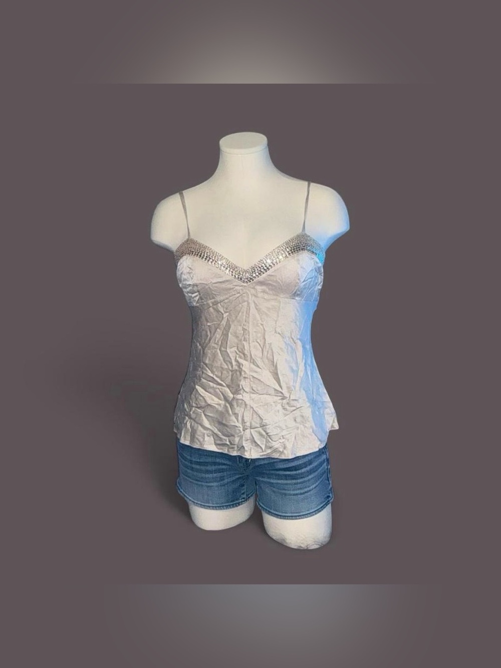Express silk sequins Spaghetti-Strap Cami Top
